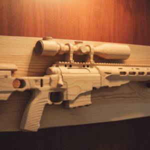 Hand-Carved Natural Wood Sniper Rifle Replica